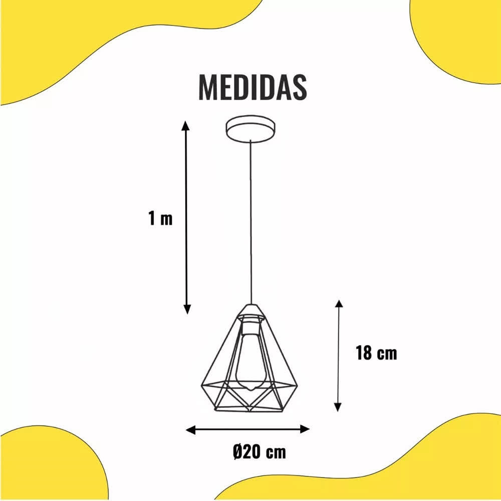 Lámpara Colgante E27 Negro 40W Max – Calux