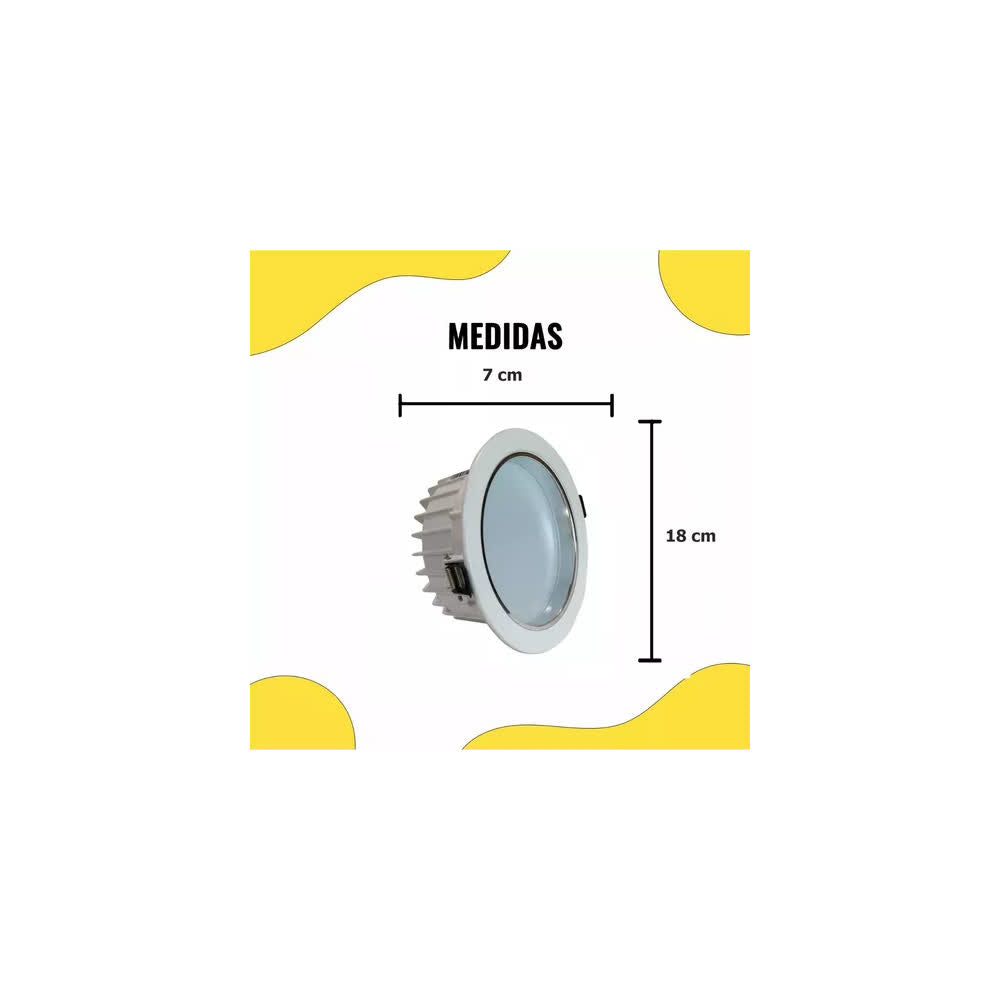 Empotrado LED Aluminio Blanco 15W 2700K 127-220V – Laiting