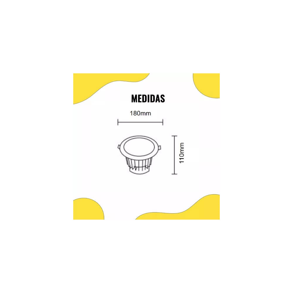 Empotrado LED Aluminio Blanco 15W 6400K 100-220V – Laiting