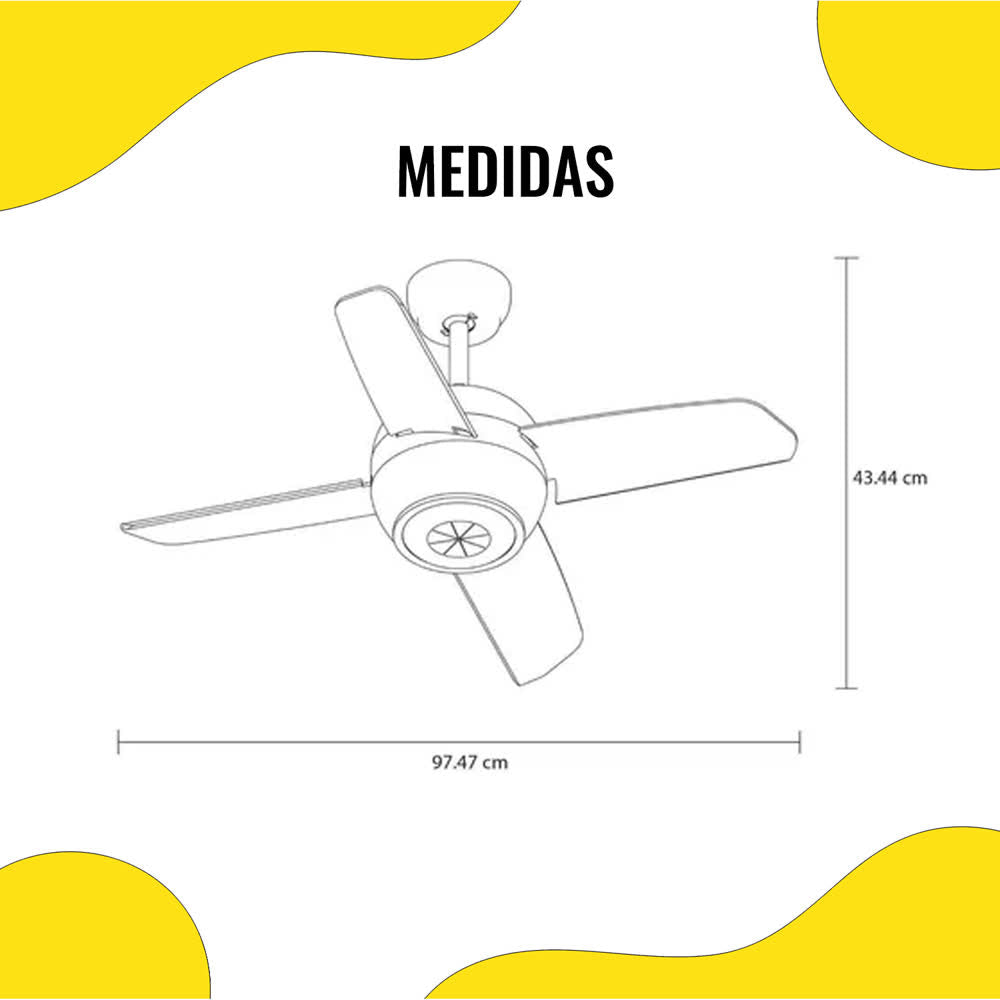 Ventilador de Techo Dubai 38" Satinado Acrílico – Masterfan