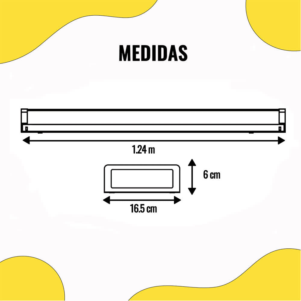 Gabinete LED 2x17W T8 6500K Acrílico – Megamex