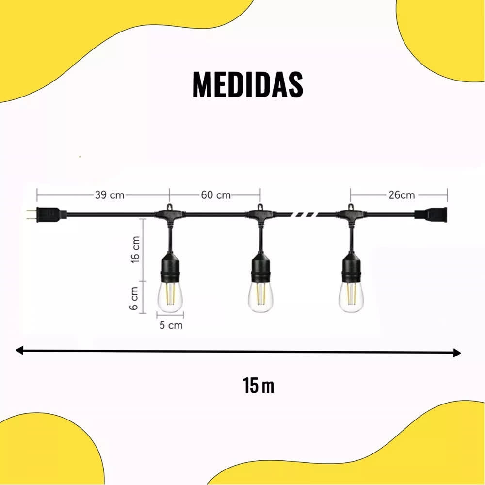 Guirnalda LED 15m 24 Focos 1W – Vinyelectric