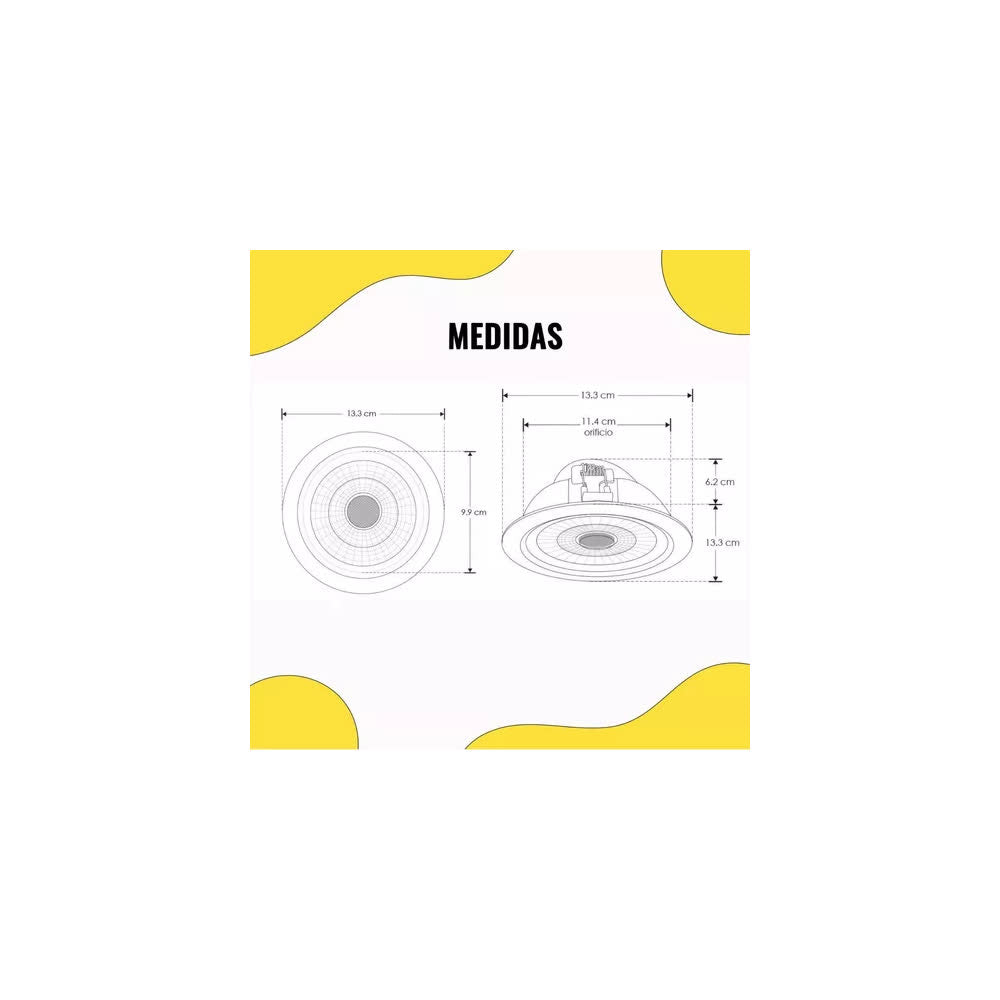 Empotrado LED Blanco Cálido 12W 85-265V Redondo Dirigible – Ilumileds