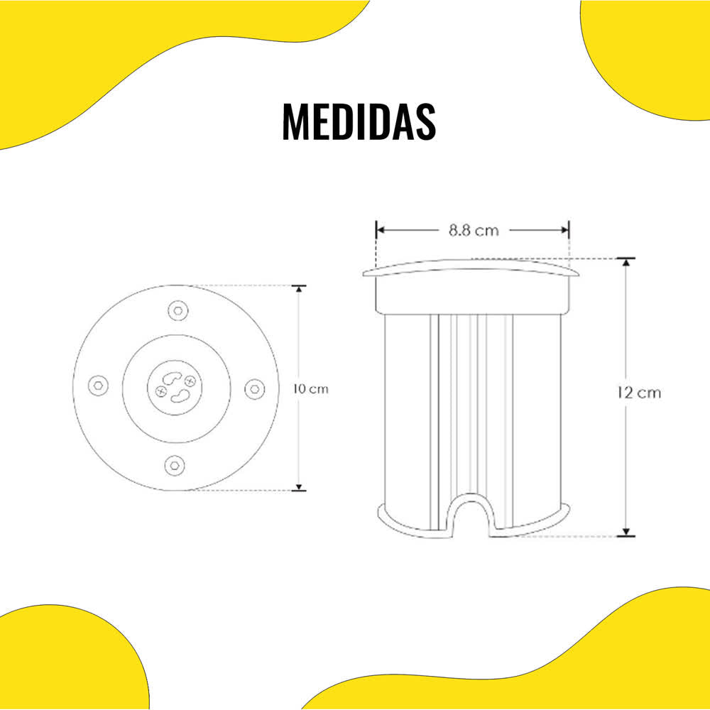 Lámpara de Piso Acero Inoxidable con Base GU10 – Ilumileds