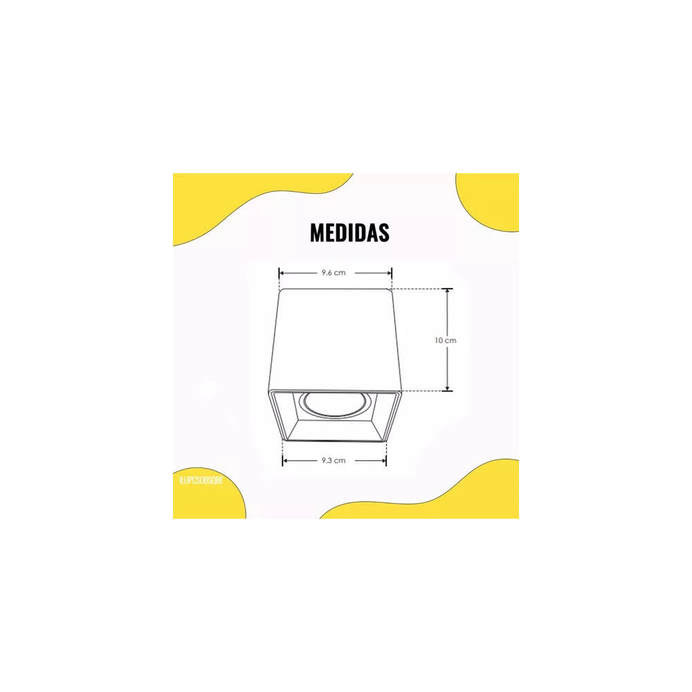 Plafón Cuadrado MR16 Dirigible Blanco – IEAVI
