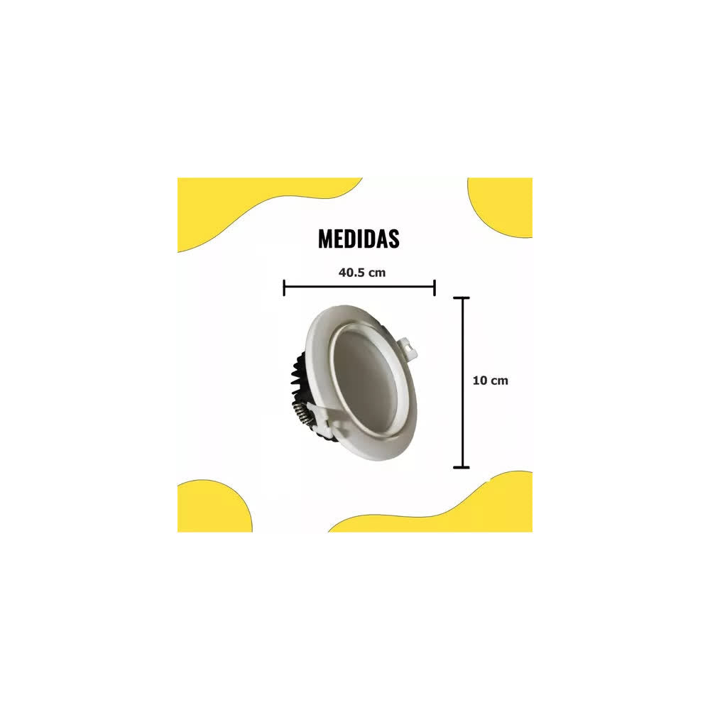 Empotrado LED Redondo 10W 6400K 85-220V Fijo Blanco – Laiting
