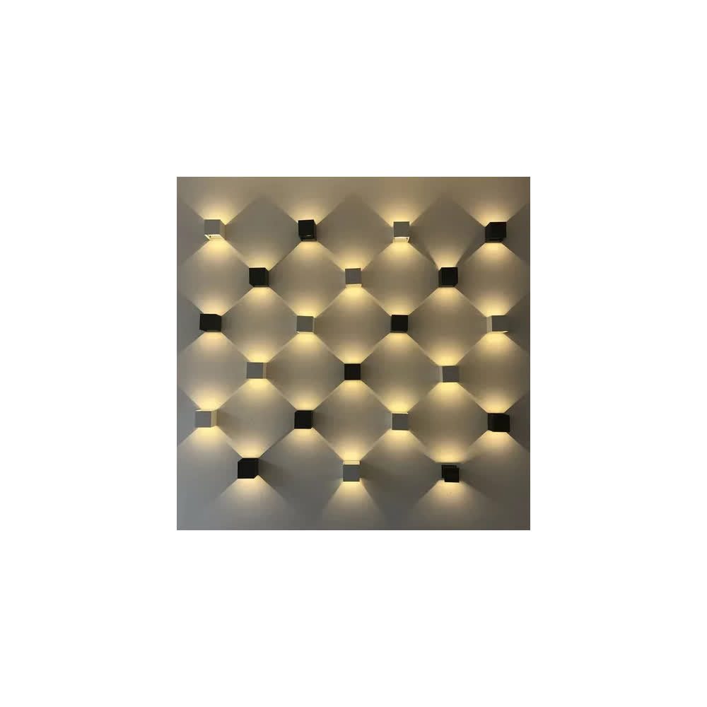 Lámpara de Pared Arbotante LED Cubo Blanco 6W B Cálido 85-265V IP65 - Ilumileds