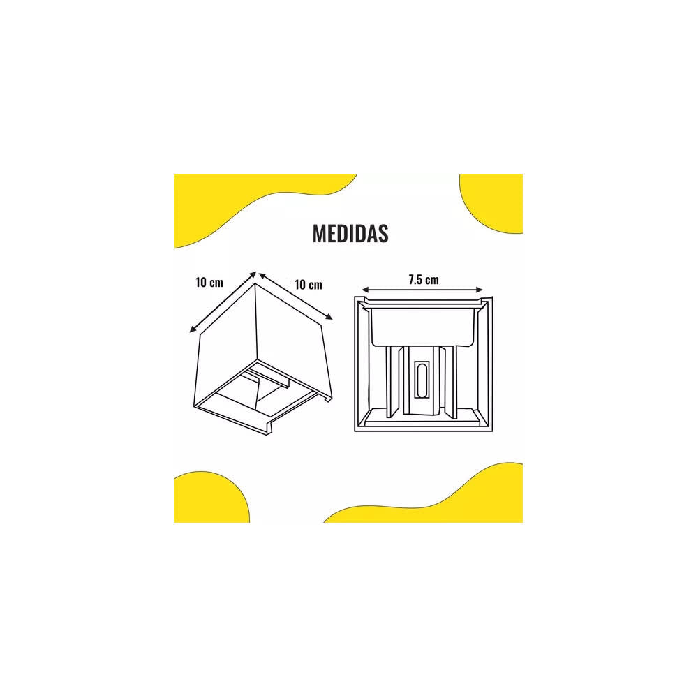 Lámpara de Pared Arbotante LED Cubo Blanco 6W B Cálido 85-265V IP65 - Ilumileds