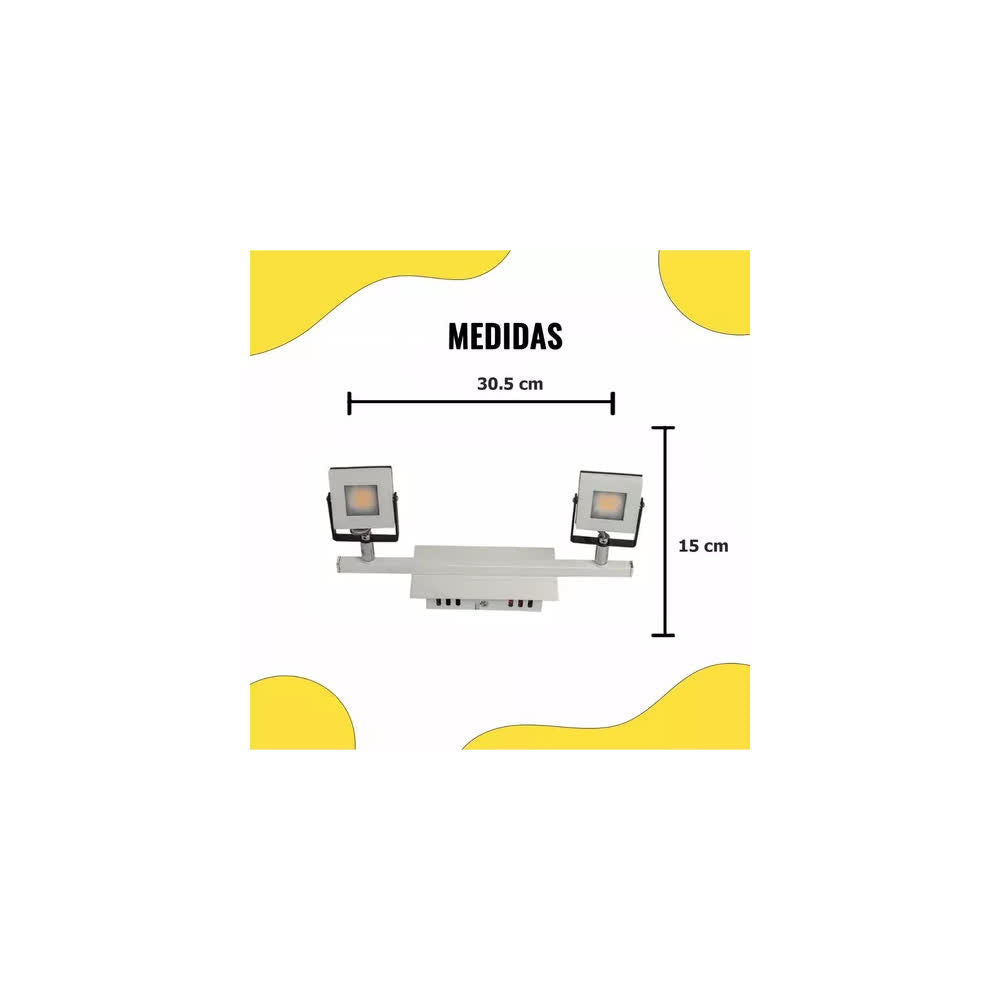 Arbotante LED 2x3W 2700K 127V Blanco - Laiting