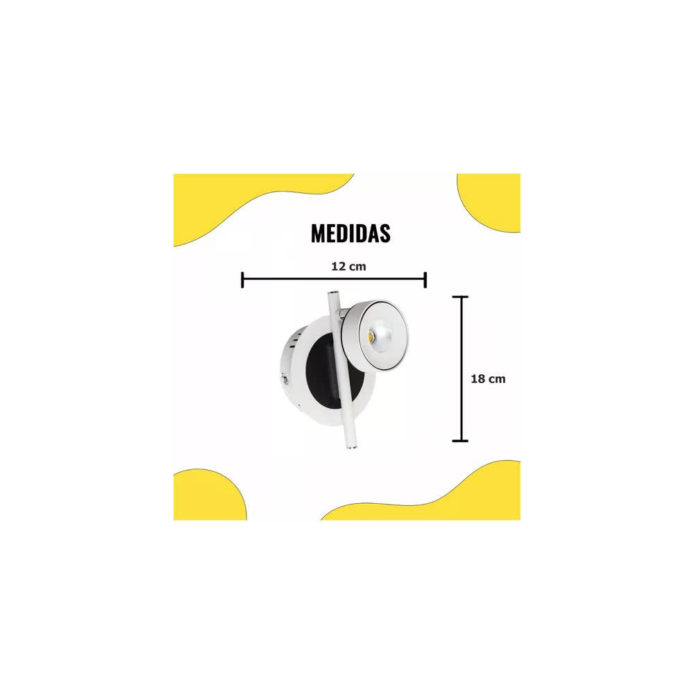 Lámpara de Pared Arbotante LED 5W 2700K 127V Blanco - Laiting