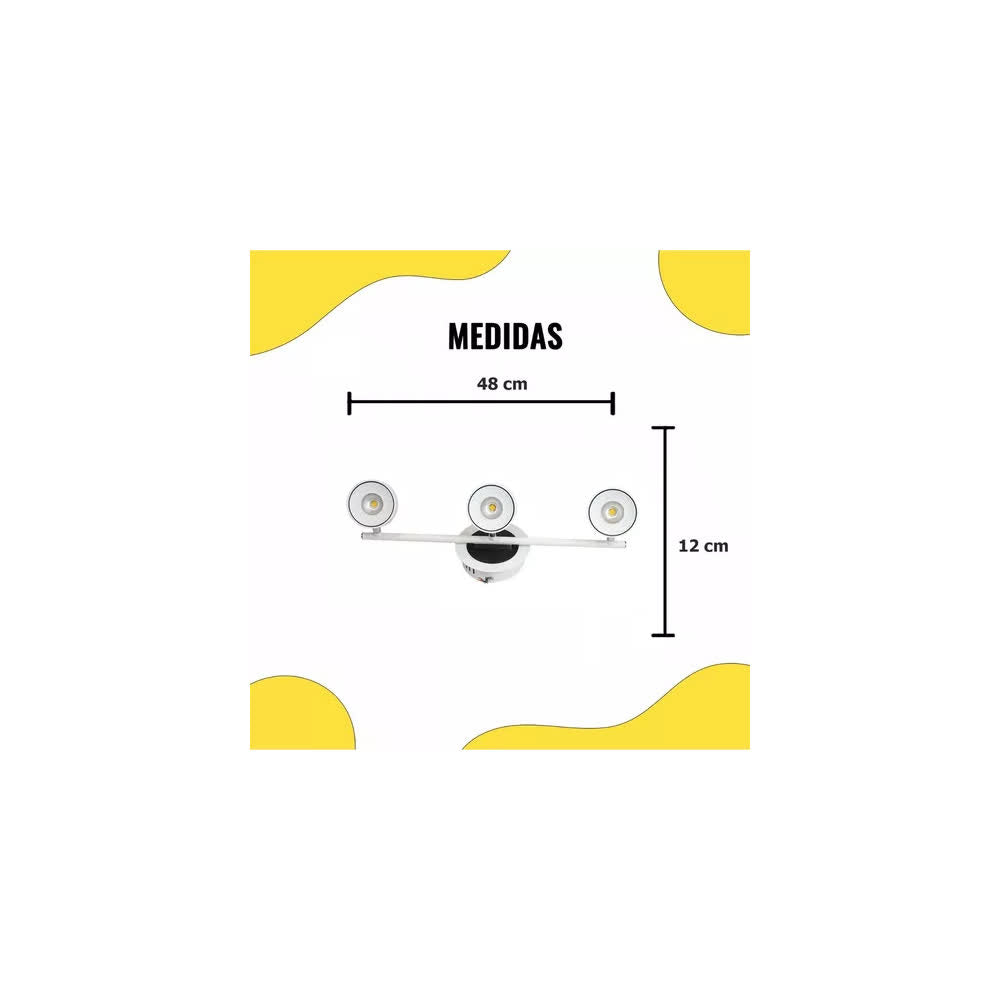 Arbotante LED 3x5W Blanco 2700K 127V - Laiting