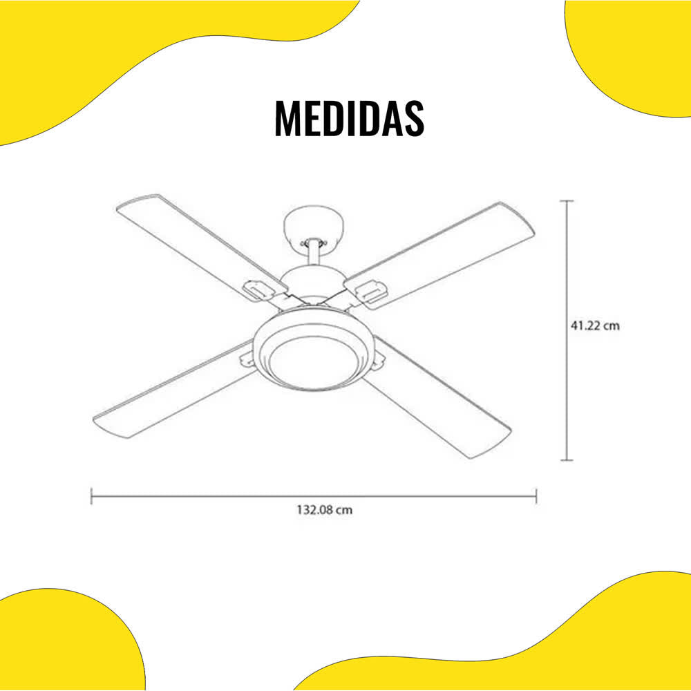 Ventilador de Techo Luxor 52" Satinado 3 Tonos de Luz – Masterfan