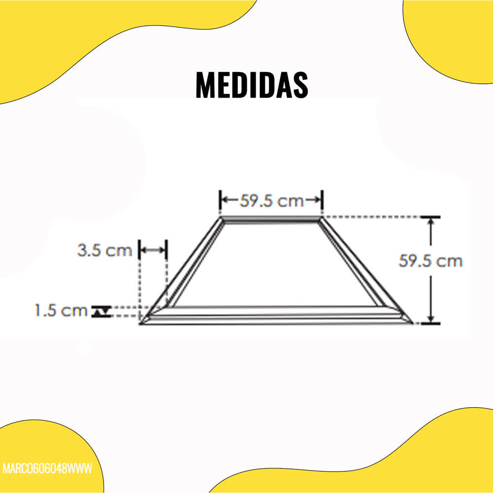 Gabinete LED Marco Cuadrado 60x60cm 48W Luz Blanca – Ilumileds