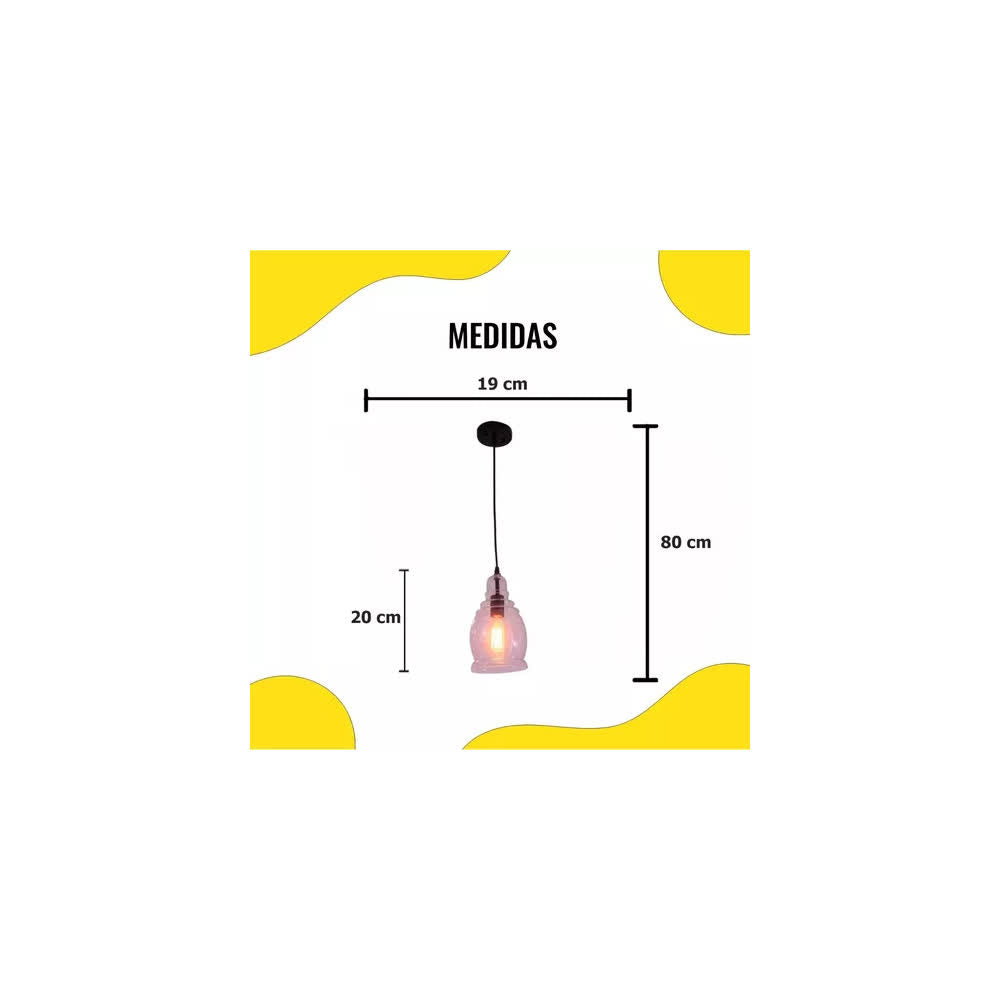 Lámpara Colgante de Cristal Estilo Vintage E26 - Laiting