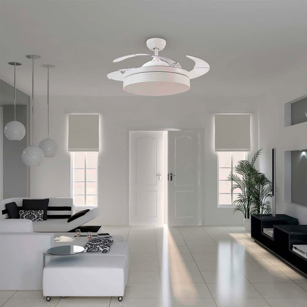 Ventilador de Techo Piatto 42" 4 Aspas Blanco Transparente – Masterfan