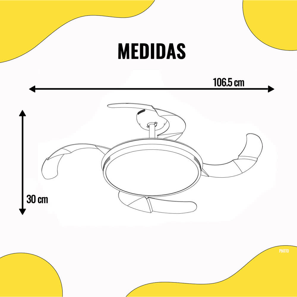 Ventilador de Techo Piatto 42" 4 Aspas Blanco Transparente – Masterfan