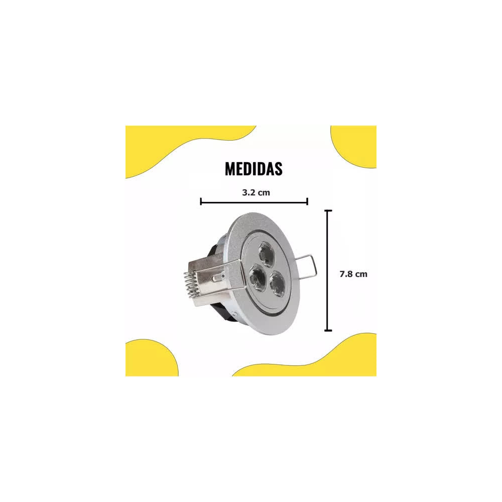 Empotrado LED de Aluminio 3W Luz Cálida NO Incluye Driver – Calux
