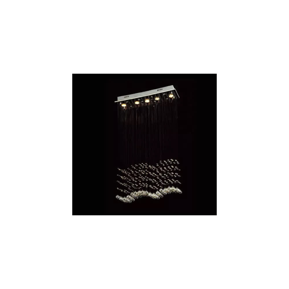 Lámpara Candil Colgante Cristal Olas 73x27x24 5xGU10 – Laiting