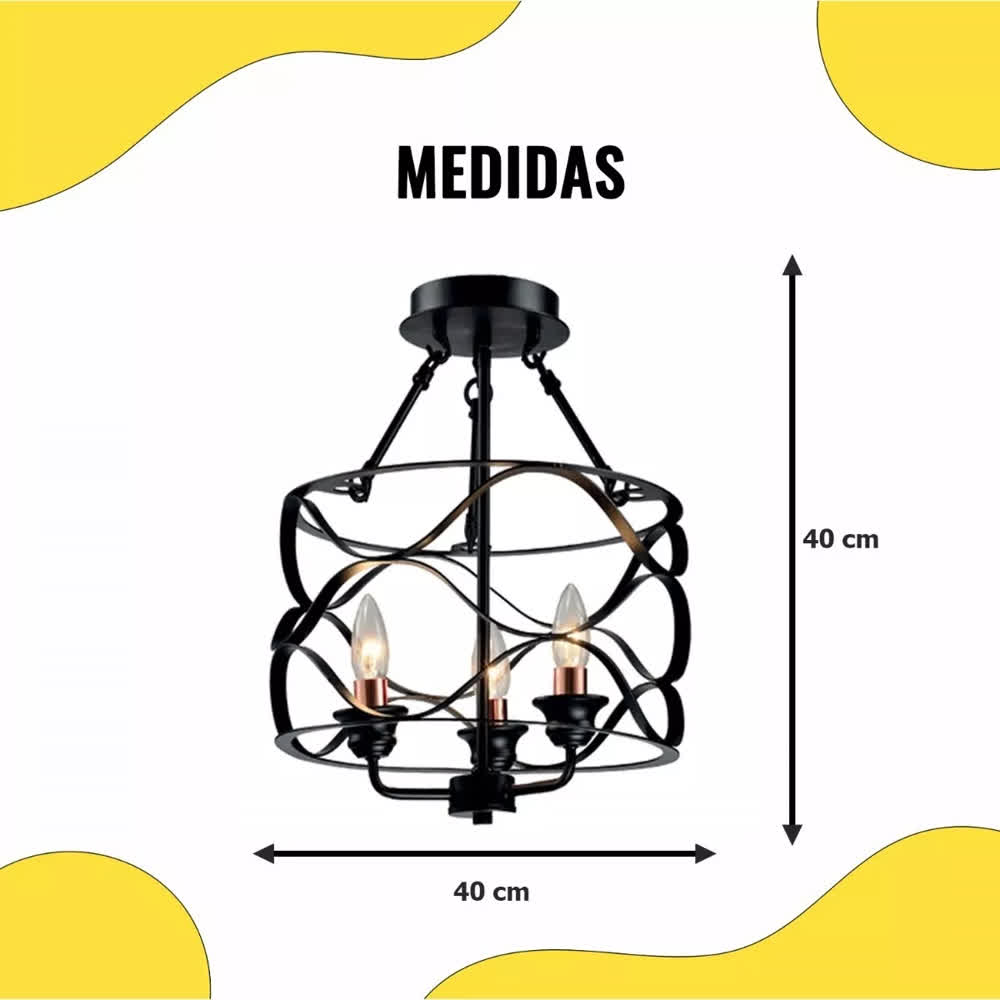 Lámpara Colgante Bizanti E27 Redondo Negro Cobre – Tecno Home