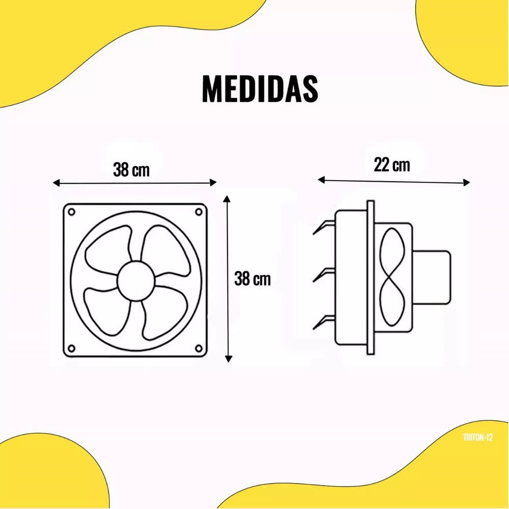 Extractor de Aire Tritón 12" Negro Mate – Masterfan